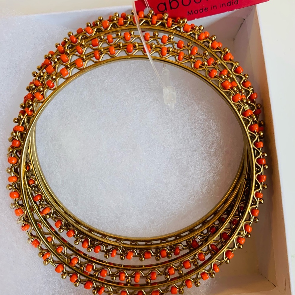 Orange and Gold Bangle Set
